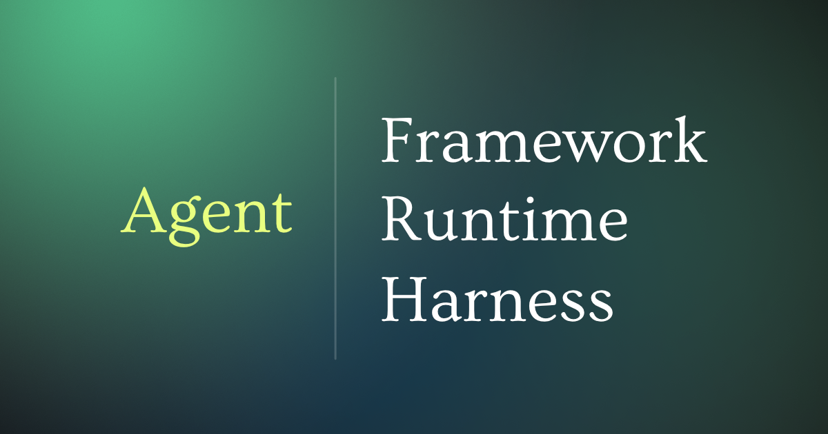 The AI agent stack: framework, runtime, and harness layers wrapping the model